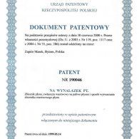 Patent nr 190046