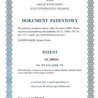Patent nr 205423